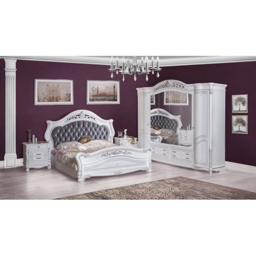 КАСАНДРА Спальня с 6-ти дверным шкафом (серебро)
