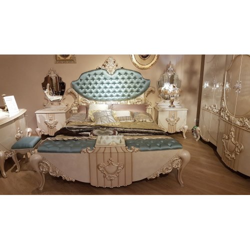 АТАЛАНТА 3905 Комплект кровать 180+2 тумбы+столик+шкаф 6 дверный БЕЗ Пуфа