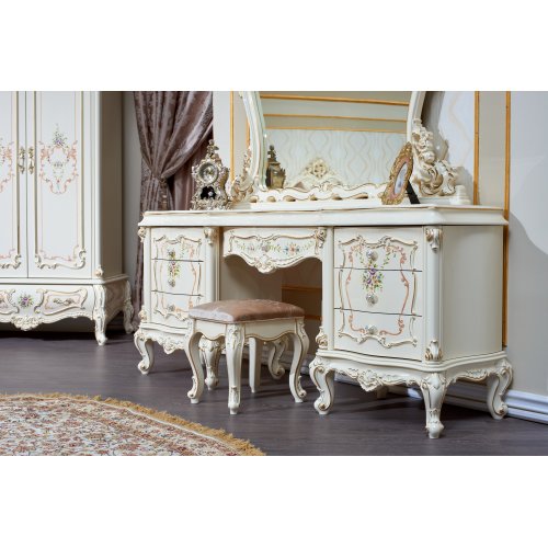 ШАНЕЛЬ Туалетный стол с зеркалом+ пуф ШАНЕЛЬ Туалетный стол с зеркалом+ пуф