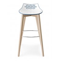 Стул JAM W CB/1487, ash.P19W OAK NATURAL/ P799-P11P WHITE/ GLOSSY NOUGAT