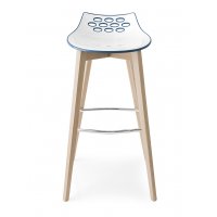 Стул JAM W CB/1487, ash.P19W OAK NATURAL/ P799-P852 WHITE/ TRANSPARENT RED