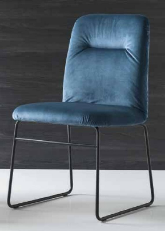 Стул GRETA CB/1904 MET.P15 MATT BLACK/ VENICE S0J OCEAN BLUE