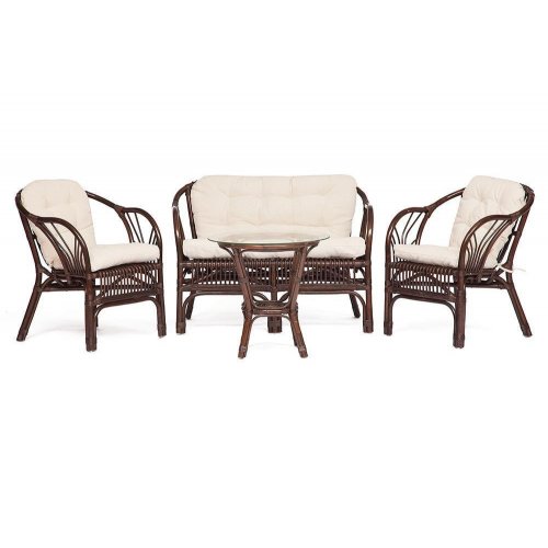 КОМПЛЕКТ  NEW BOGOTA  ( диван + 2 кресла + стол со стеклом )