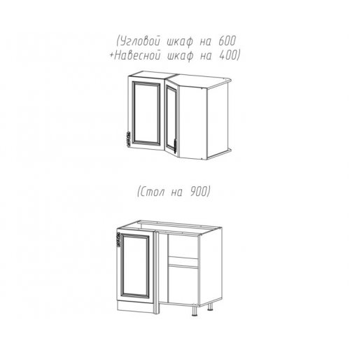 АРИАНА Модуль угловой 600+400 мм левый АРИАНА Модуль угловой 600+400 мм левый
