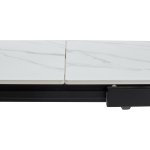 Стол CORNER 120 SINTERED STONE WHITE MARBLE/ BLACK М-City