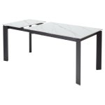 Стол CORNER 120 SINTERED STONE WHITE MARBLE/ BLACK М-City