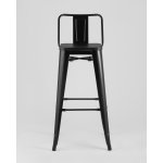 Стул барный TOLIX WOOD со спинкой черный глянцевый