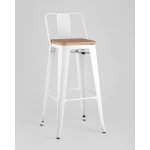 Стул барный TOLIX WOOD со спинкой белый глянцевый
