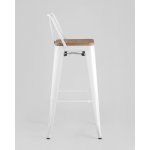 Стул барный TOLIX WOOD со спинкой белый глянцевый