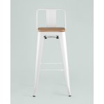 Стул барный TOLIX WOOD со спинкой белый глянцевый