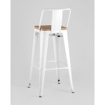 Стул барный TOLIX WOOD со спинкой белый глянцевый