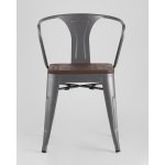 Стул TOLIX ARM WOOD с подлокотниками серебристый