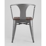 Стул TOLIX ARM WOOD с подлокотниками серебристый