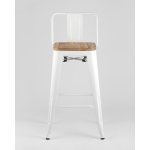 Стул полубарный TOLIX WOOD со спинкой белый глянцевый