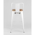 Стул полубарный TOLIX WOOD со спинкой белый глянцевый