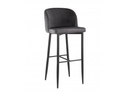 Стул барный Оскар велюр серый