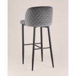 Стул барный Оскар велюр серый