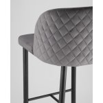 Стул барный Оскар велюр серый
