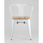 Стул TOLIX ARM WOOD с подлокотниками белый