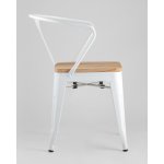 Стул TOLIX ARM WOOD с подлокотниками белый