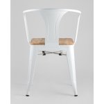 Стул TOLIX ARM WOOD с подлокотниками белый