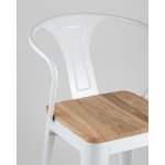 Стул TOLIX ARM WOOD с подлокотниками белый