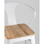 Стул TOLIX ARM WOOD с подлокотниками белый