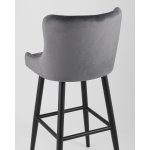 Стул барный Ститч велюр серый