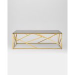 Журнальный стол 120*60 АРТ ДЕКО стекло smoke сталь золото