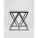 Журнальный стол 55*55 ИНСИГНИЯ сталь темный хром стекло smoke