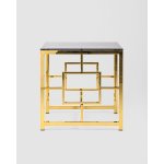 Журнальный столик 55*55 БРУКЛИН стекло smoke сталь золото