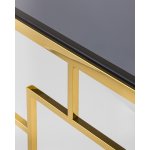 Журнальный столик 55*55 БРУКЛИН стекло smoke сталь золото