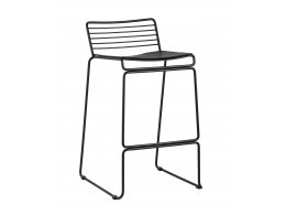Стул полубарный Danny черный с черной подушкой