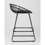 Стул полубарный UFO черный с черной подушкой