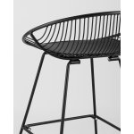 Стул полубарный UFO черный с черной подушкой