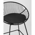 Стул полубарный UFO черный с черной подушкой