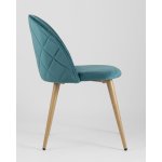 Стул Лион велюр с ромбами аквамарин