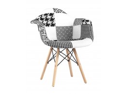 Кресло DSW пэчворк черно-белое