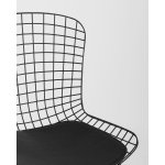 Стул обеденный Bertoia черный с черной подушкой