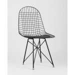 Стул обеденный Eiffel черный с черной подушкой