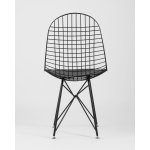 Стул обеденный Eiffel черный с черной подушкой