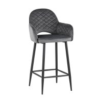 Стул полубарный Венера диамант велюр серый