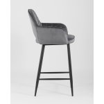 Стул полубарный Венера диамант велюр серый