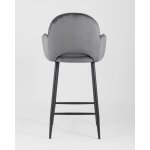 Стул полубарный Венера диамант велюр серый