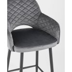 Стул полубарный Венера диамант велюр серый