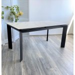 Стол CREMONA 140 KL-99 Белый мрамор матовый, итальянская керамика / черный каркас М-City