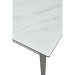 Стол CREMONA 160 KL-99 Белый мрамор матовый, итальянская керамика / черный каркас М-City