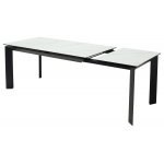 Стол CREMONA 160 KL-99 Белый мрамор матовый, итальянская керамика / черный каркас М-City