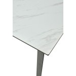 Стол CREMONA 160 KL-99 Белый мрамор матовый, итальянская керамика / черный каркас М-City