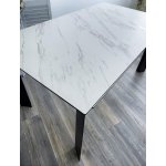 Стол CREMONA 180 KL-99 Белый мрамор матовый, итальянская керамика / черный каркас М-City